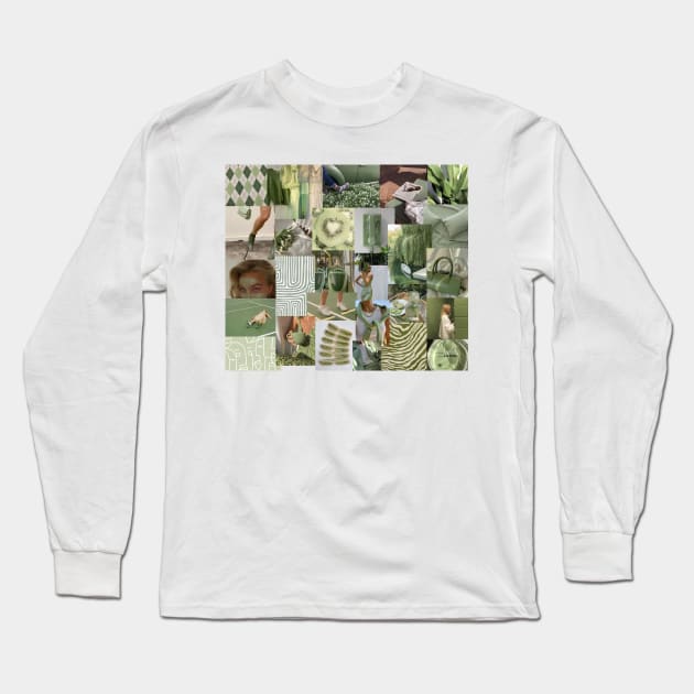 sage green collage Long Sleeve T-Shirt by morgananjos